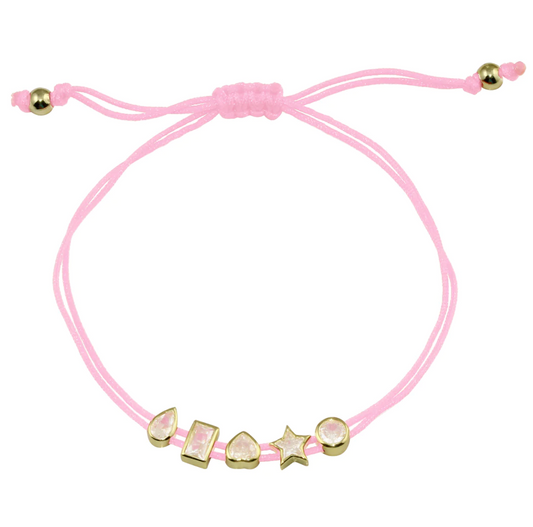 Multi Shape Bezel String Bracelet