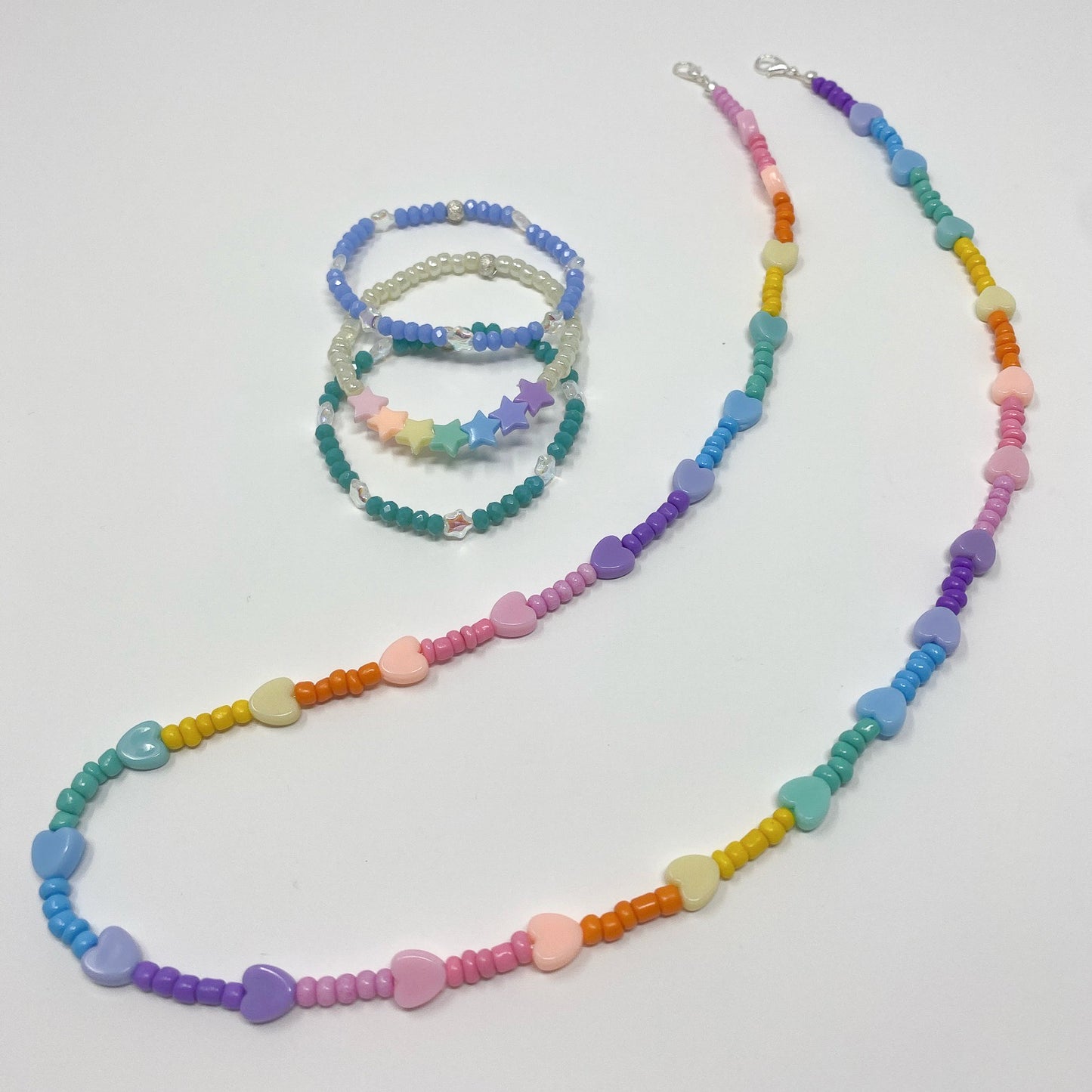 HEART RAINBOW WAIST BEADS